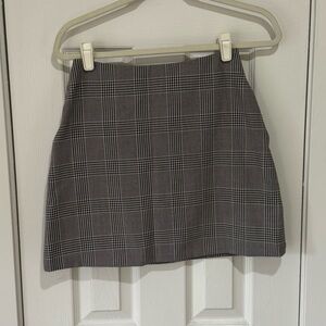 Wilfred Aritzia Gray Pink Checkered Mini Skirt w/ Pockets